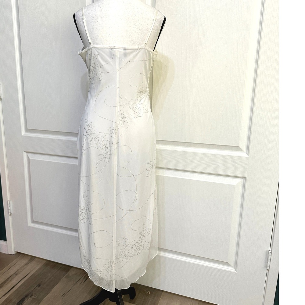 VTG City Triangles Y2K Glitter Rose Dress Large Fairycore Whimsigoth Asymmetric - Picture 2 of 14